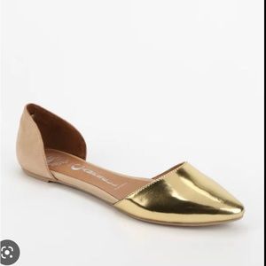 Jeffrey Campbell Gold D’Orsay flat